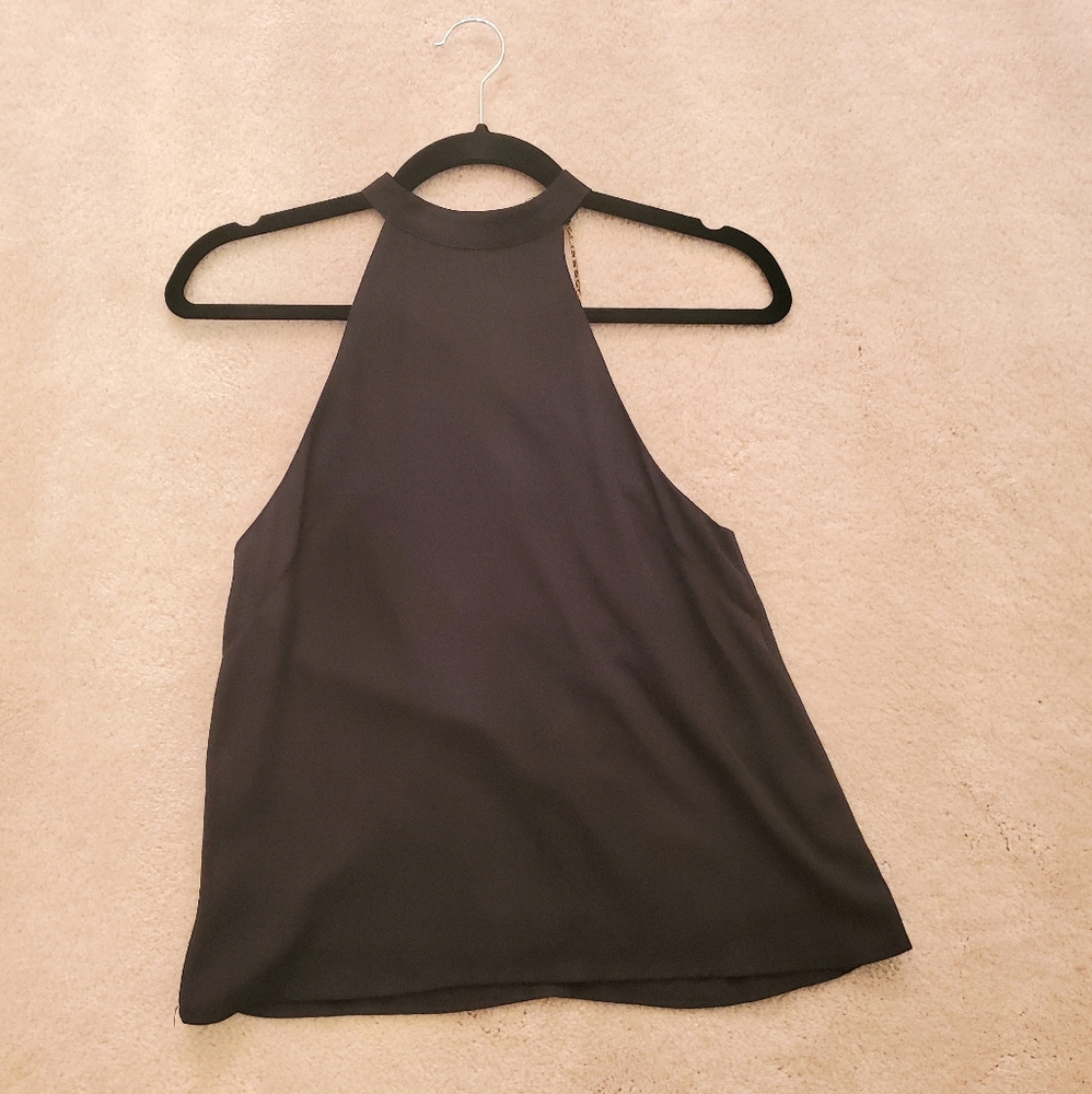 Black and Gold Detail Tank w/ open back